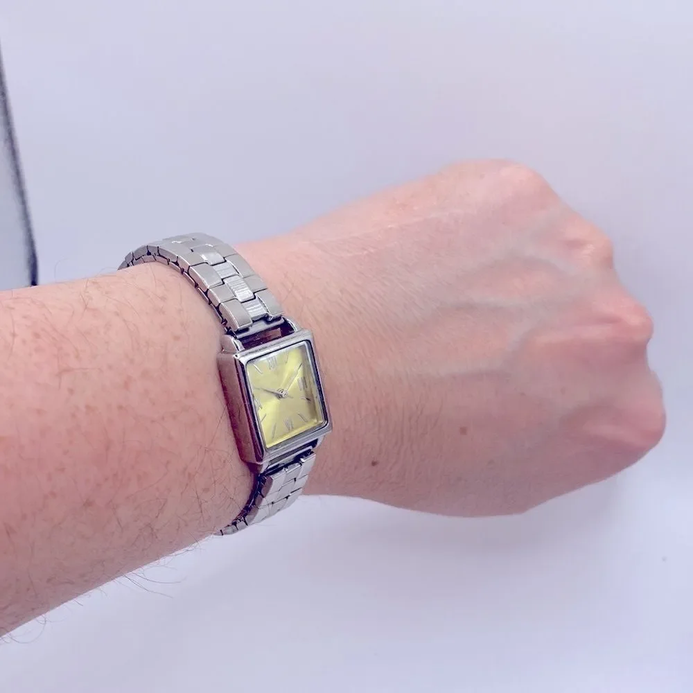 Working! Bay Studio Rectangular Face Minimalist Stretch Band Watch